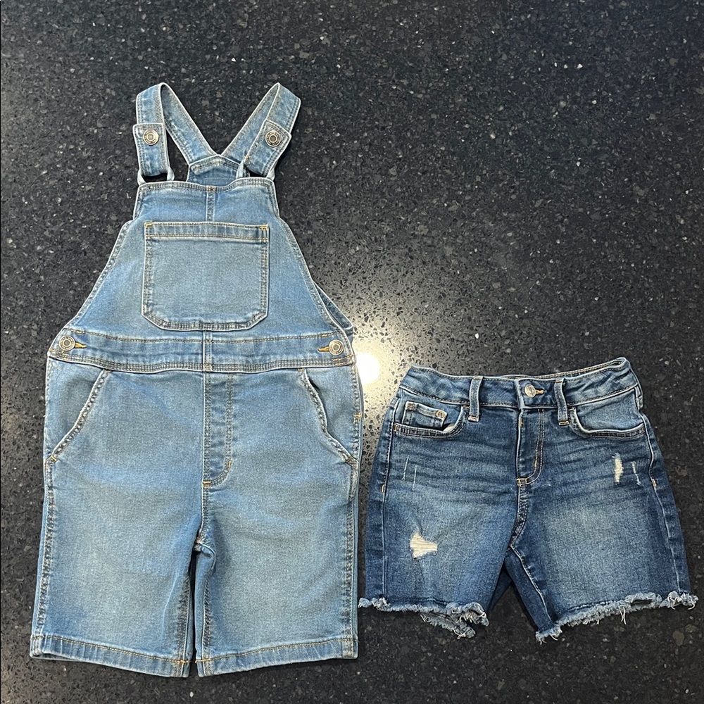 Classic Denim Blue Kids Overalls & Shorts